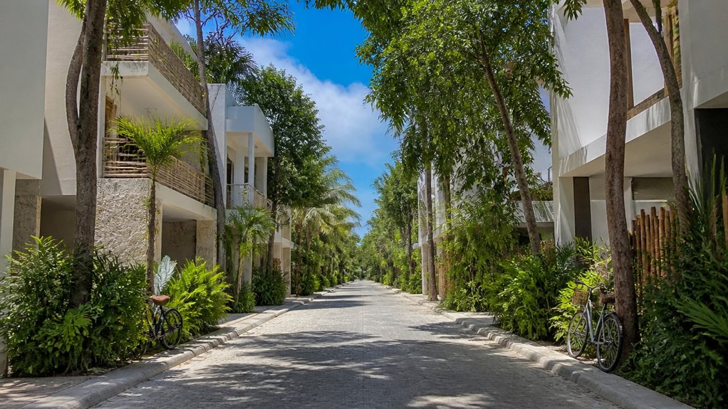 between tulum center and beach