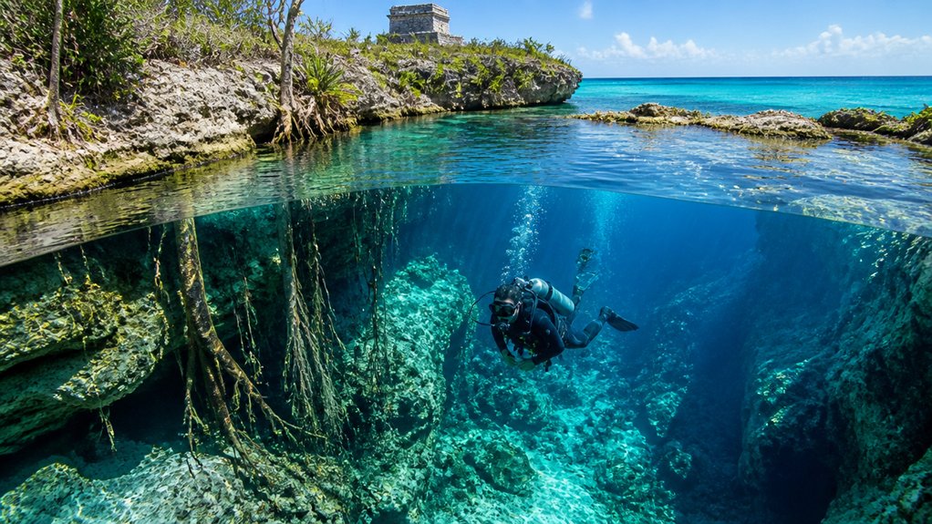 cenote vs reef diving tulum